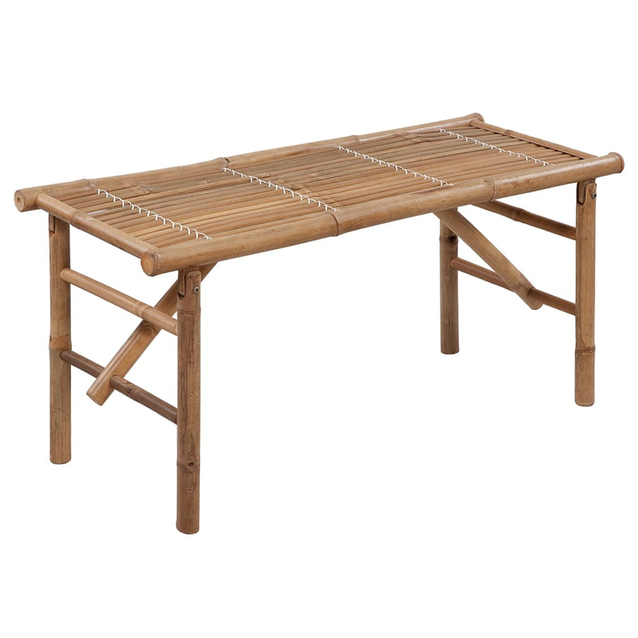 Tuinbank Inklapbaar Met Kussen 8 Cm Bamboe 120 x 50 x 7 cm Beige