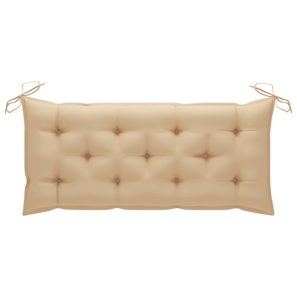 Tuinbank Inklapbaar Met Kussen 8 Cm Bamboe 120 x 50 x 7 cm Beige