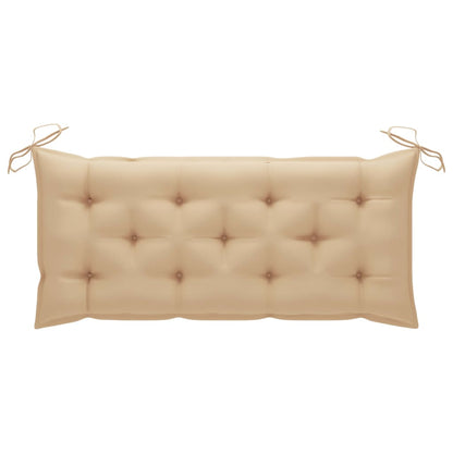 Tuinbank Inklapbaar Met Kussen 8 Cm Bamboe 120 x 50 x 7 cm Beige