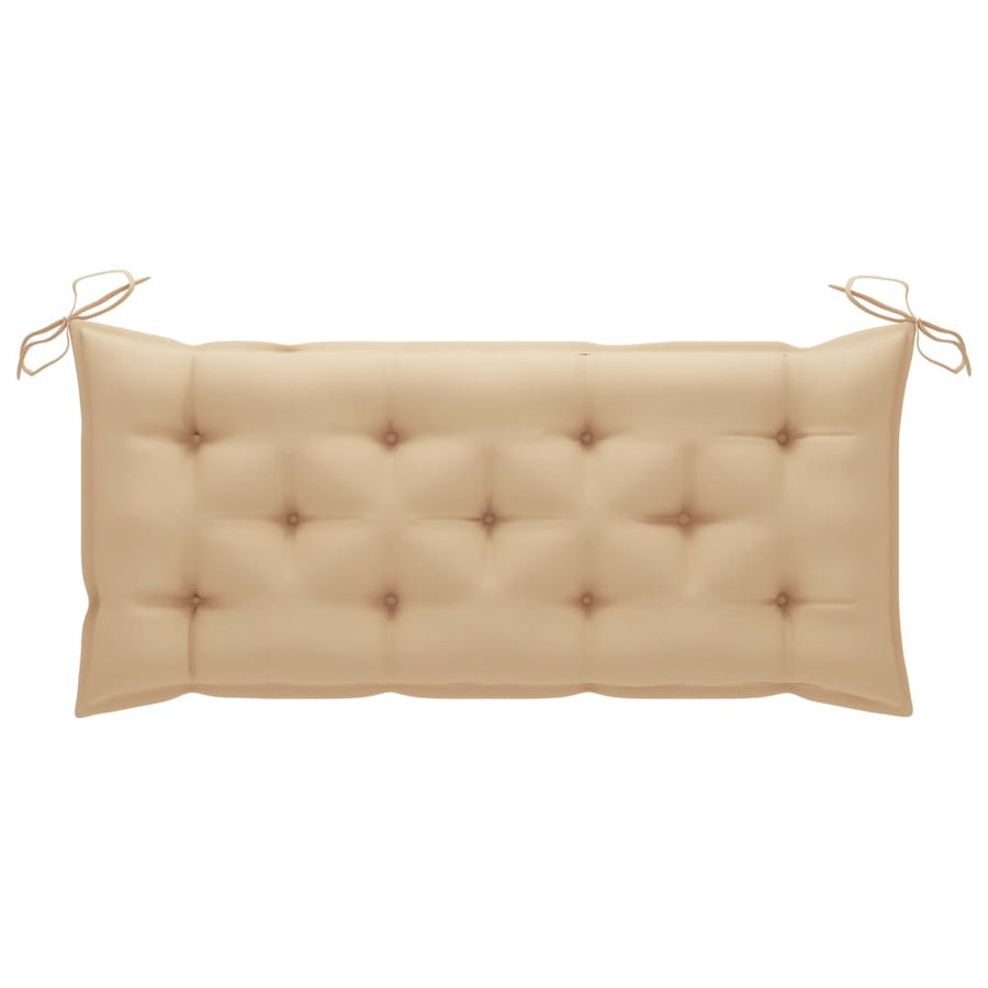 Tuinbank Inklapbaar Met Kussen 8 Cm Bamboe 120 x 50 x 7 cm Beige