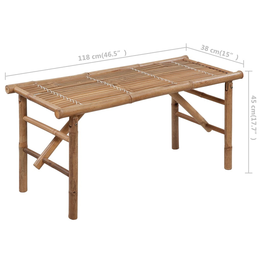 Tuinbank Inklapbaar Met Kussen 8 Cm Bamboe 120 x 50 x 7 cm Beige
