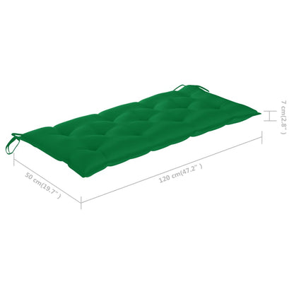 Tuinbank Inklapbaar Met Kussen 8 Cm Bamboe 120 x 50 x 7 cm Groen