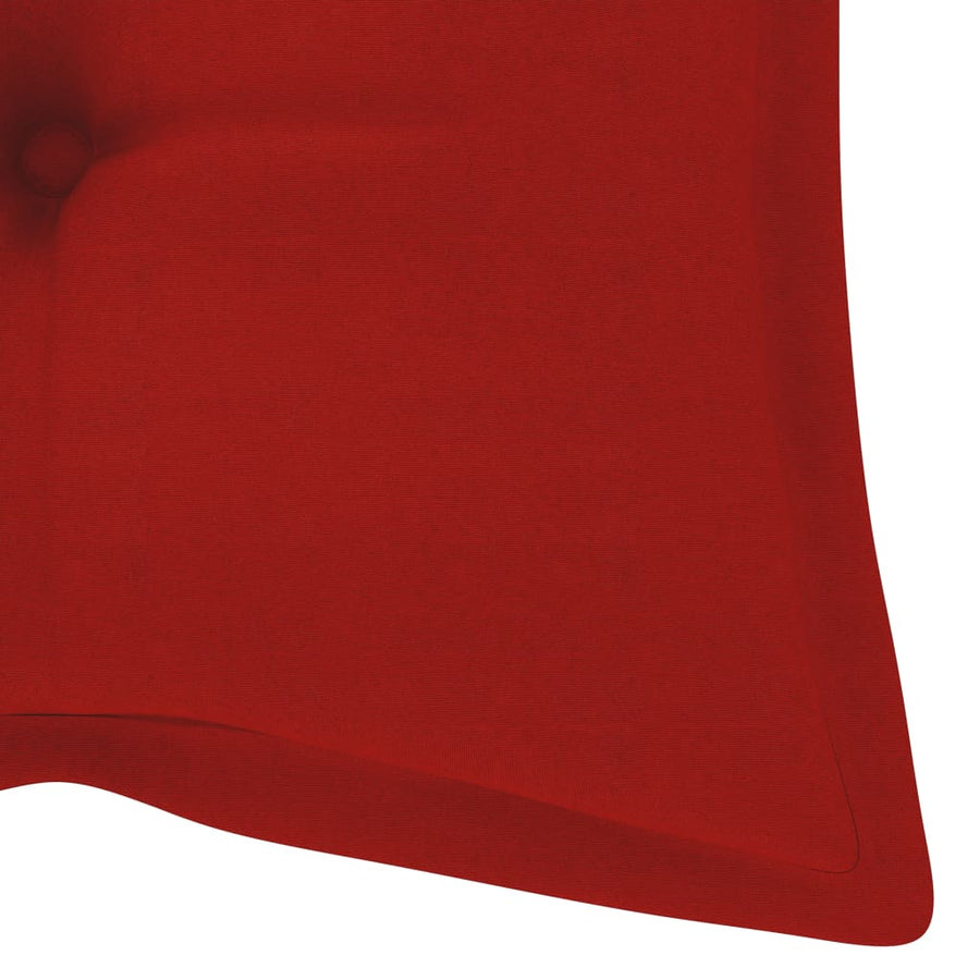 Tuinbank Inklapbaar Met Kussen 8 Cm Bamboe 120 x 50 x 7 cm Rood