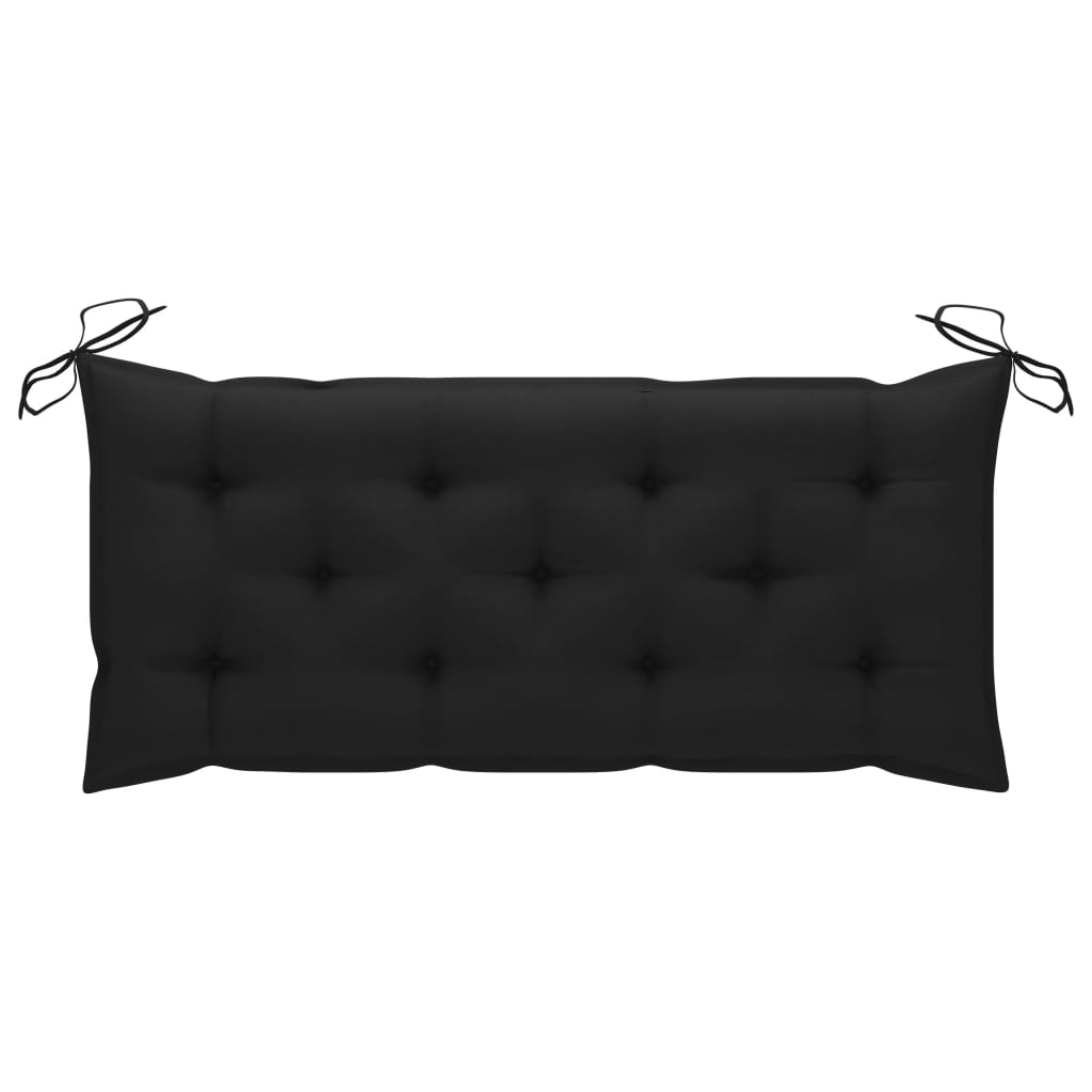 Tuinbank Inklapbaar Met Kussen 8 Cm Bamboe 120 x 50 x 7 cm Zwart