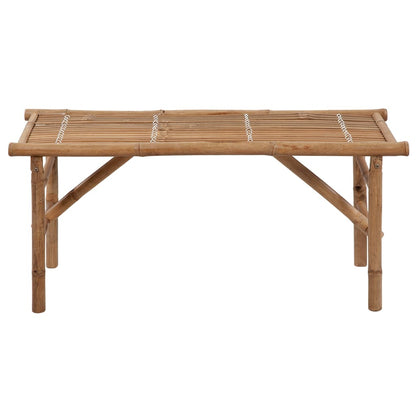 Tuinbank Inklapbaar Met Kussen 118 Cm Bamboe Taupe 120 x 50 x 7 cm