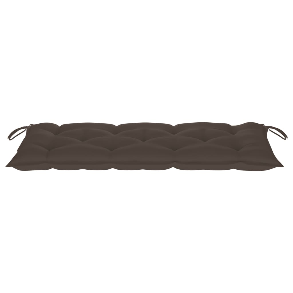 Tuinbank Inklapbaar Met Kussen 118 Cm Bamboe Taupe 120 x 50 x 7 cm