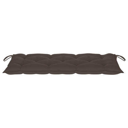 Tuinbank Inklapbaar Met Kussen 118 Cm Bamboe Taupe 120 x 50 x 7 cm