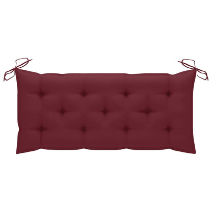 Tuinbank Inklapbaar Met Kussen 8 Cm Bamboe 120 x 50 x 7 cm Wijnrood