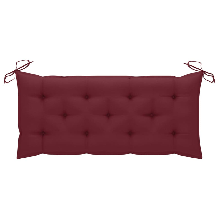 Tuinbank Inklapbaar Met Kussen 8 Cm Bamboe 120 x 50 x 7 cm Wijnrood