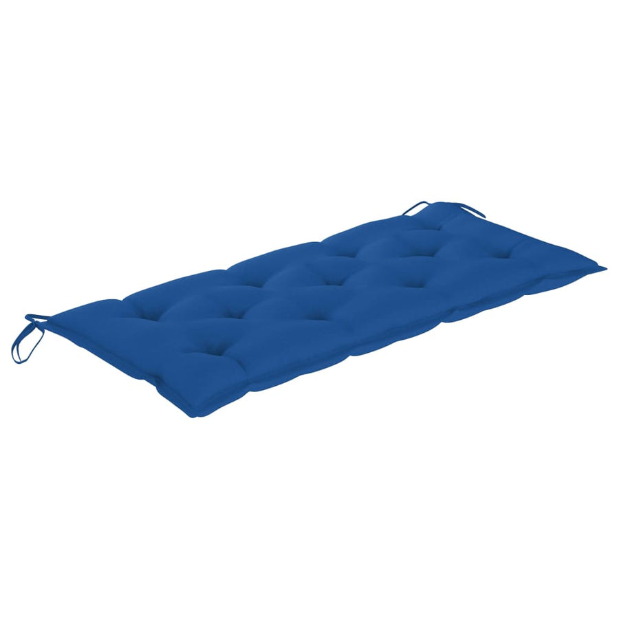 Tuinbank Inklapbaar Met Kussen 8 Cm Bamboe 120 x 50 x 7 cm koningsblauw