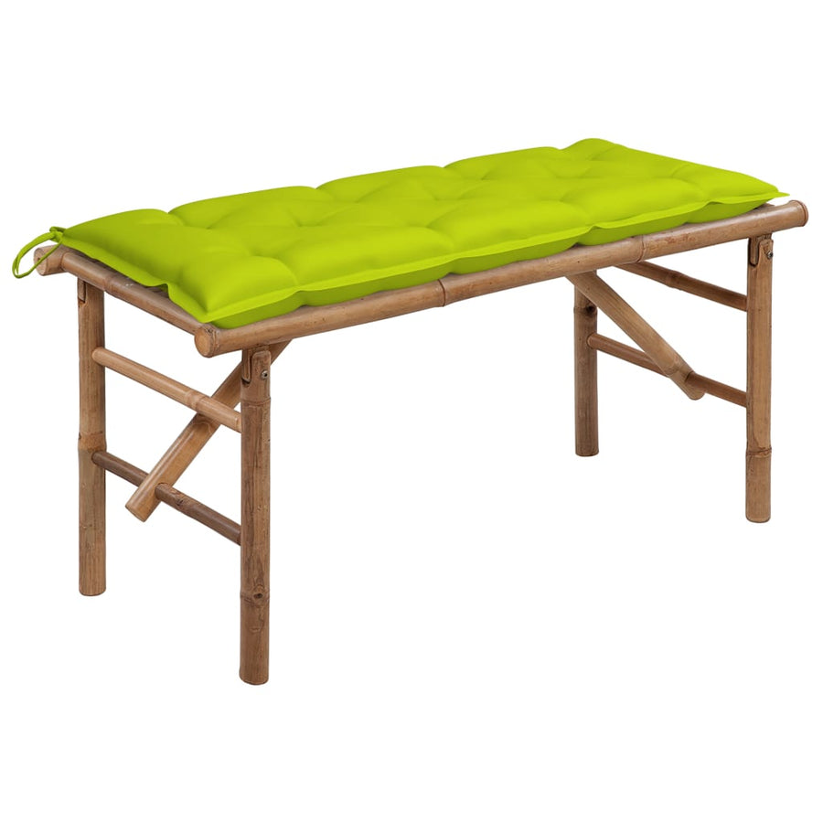 Tuinbank Inklapbaar Met Kussen 8 Cm Bamboe 120 x 50 x 7 cm Heldergroen