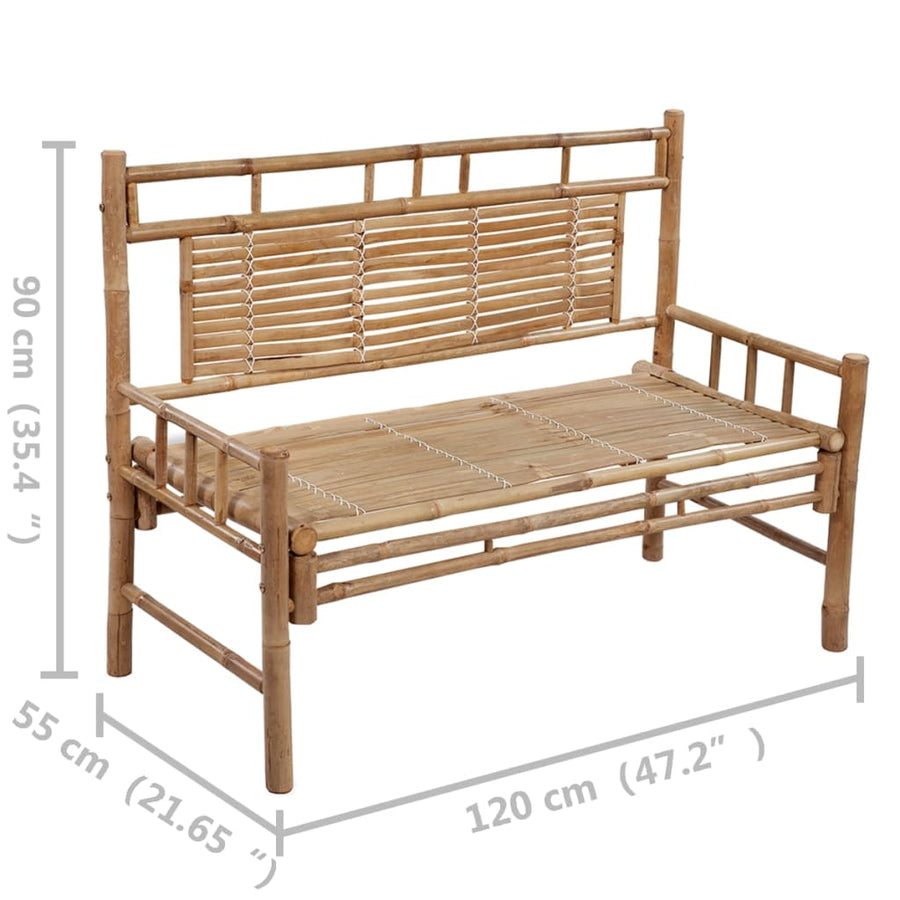 Tuinbank Met Kussen 20 Cm Bamboe 120 x 50 x 4 cm Antraciet