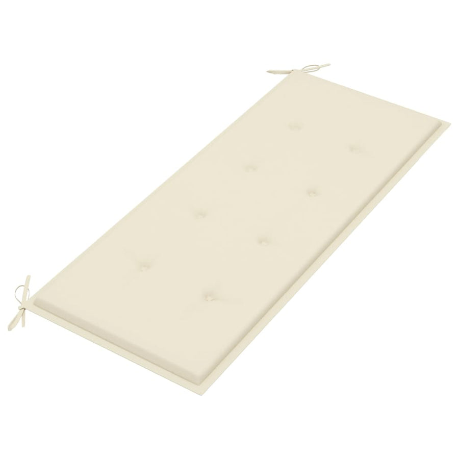 Tuinbank Met Kussen 20 Cm Bamboe 120 x 50 x 4 cm Crème