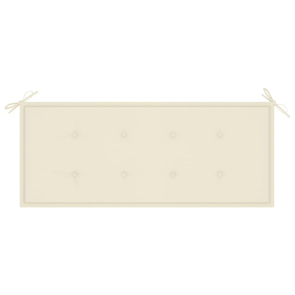 Tuinbank Met Kussen 20 Cm Bamboe 120 x 50 x 4 cm Crème