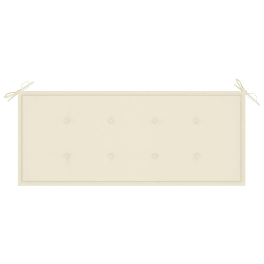 Tuinbank Met Kussen 20 Cm Bamboe 120 x 50 x 4 cm Crème