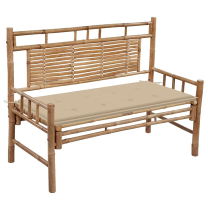 Tuinbank Met Kussen 20 Cm Bamboe 120 x 50 x 4 cm Beige