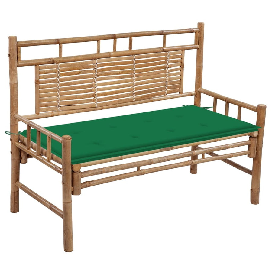 Tuinbank Met Kussen 20 Cm Bamboe 120 x 50 x 4 cm Groen