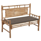 Garden bench with cushion 120 cm bamboo