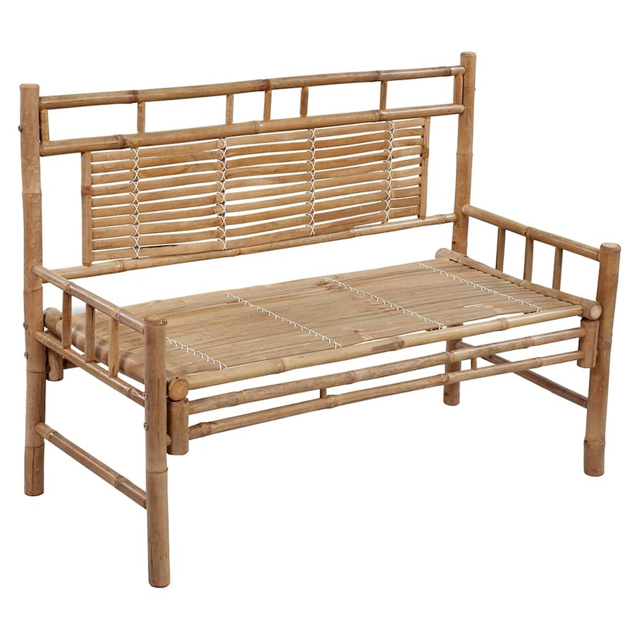 Tuinbank Met Kussen 120 Cm Bamboe Wijnrood 2