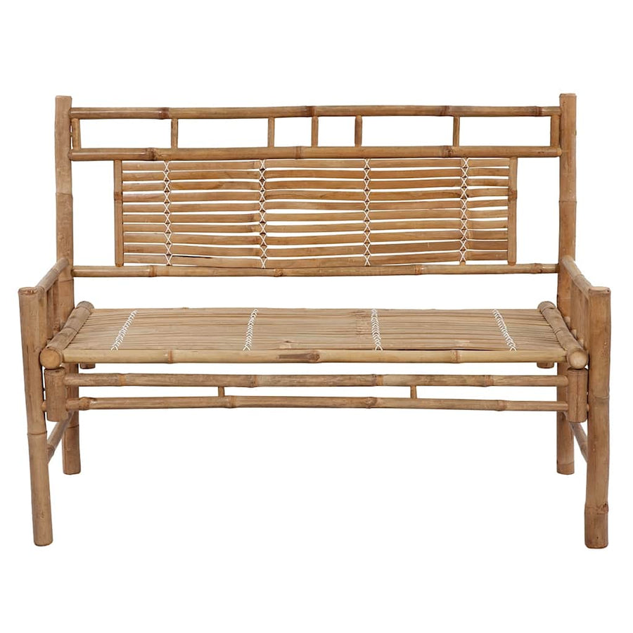 Tuinbank Met Kussen 120 Cm Bamboe Wijnrood 2