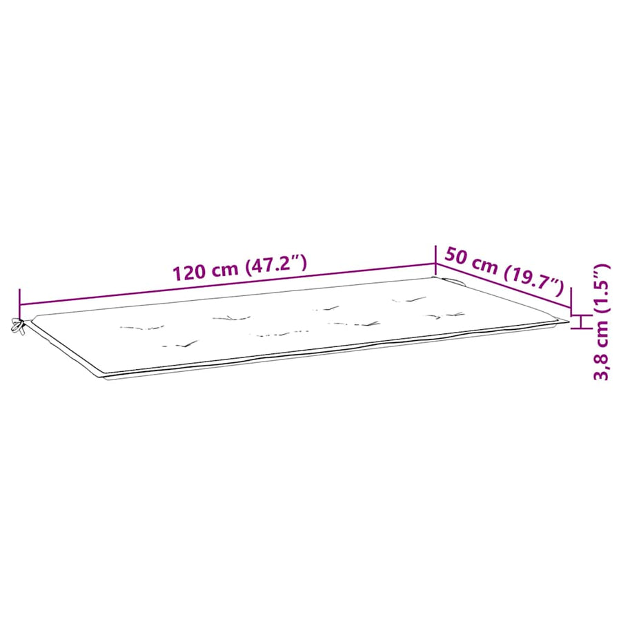Tuinbank Met Kussen 120 Cm Bamboe Wijnrood 2