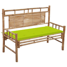Tuinbank Met Kussen 120 Cm Bamboe Heldergroen 2