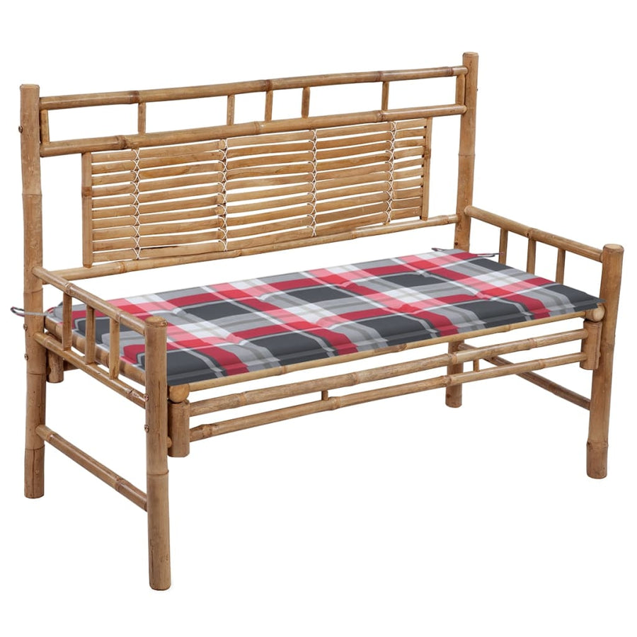 Tuinbank Met Kussen 120 Cm Bamboe 120 x 50 x 4 cm