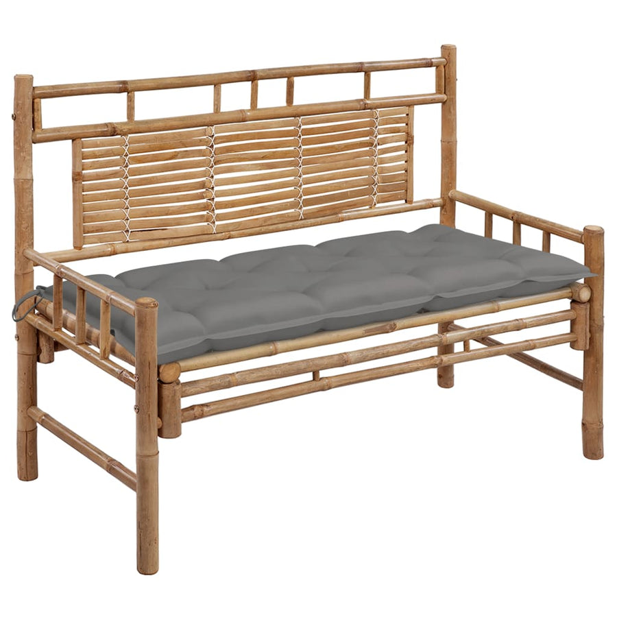 Tuinbank Met Kussen 20 Cm Bamboe 120 x 50 x 7 cm Grijs