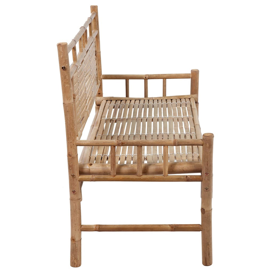 Tuinbank Met Kussen 20 Cm Bamboe 120 x 50 x 7 cm Grijs