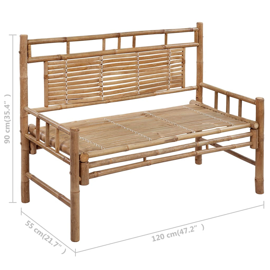 Tuinbank Met Kussen 20 Cm Bamboe 120 x 50 x 7 cm Grijs