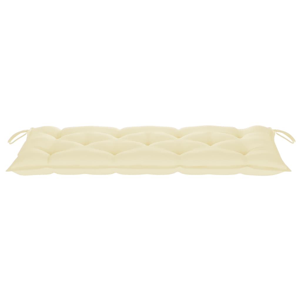 Tuinbank Met Kussen 20 Cm Bamboe 120 x 50 x 7 cm Crème