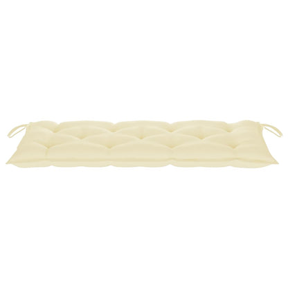 Tuinbank Met Kussen 20 Cm Bamboe 120 x 50 x 7 cm Crème