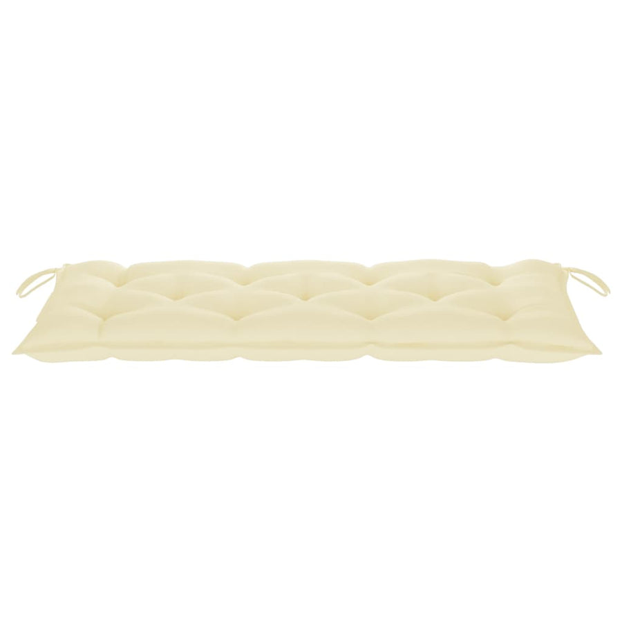 Tuinbank Met Kussen 20 Cm Bamboe 120 x 50 x 7 cm Crème