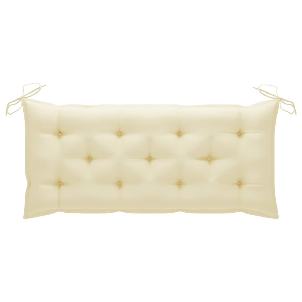 Tuinbank Met Kussen 20 Cm Bamboe 120 x 50 x 7 cm Crème