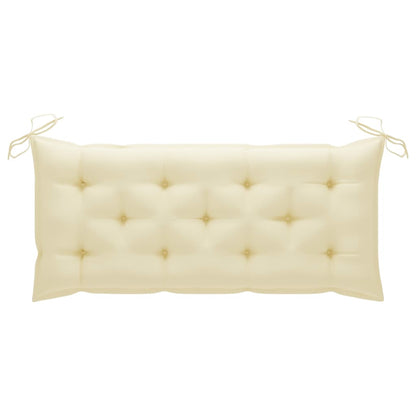 Tuinbank Met Kussen 20 Cm Bamboe 120 x 50 x 7 cm Crème
