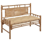 Garden bench with cushion 120 cm bamboo
