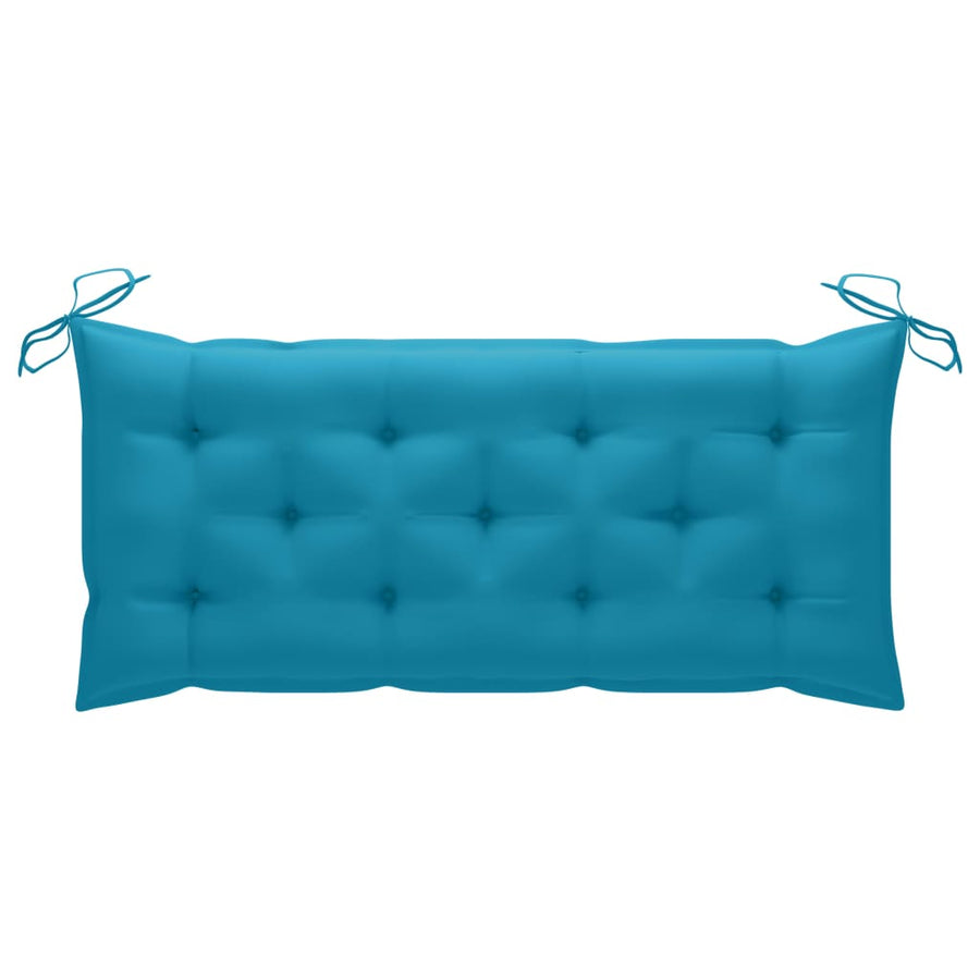 Tuinbank Met Kussen 20 Cm Bamboe 120 x 50 x 7 cm lichtblauw