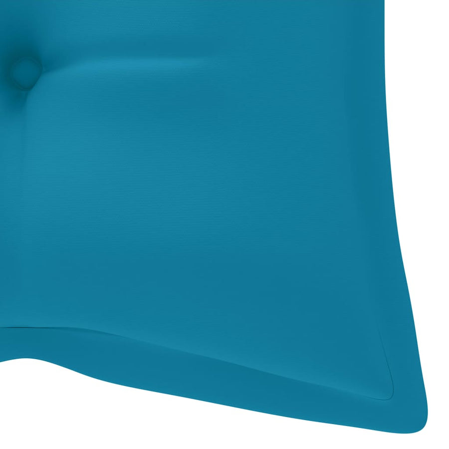 Tuinbank Met Kussen 20 Cm Bamboe 120 x 50 x 7 cm lichtblauw