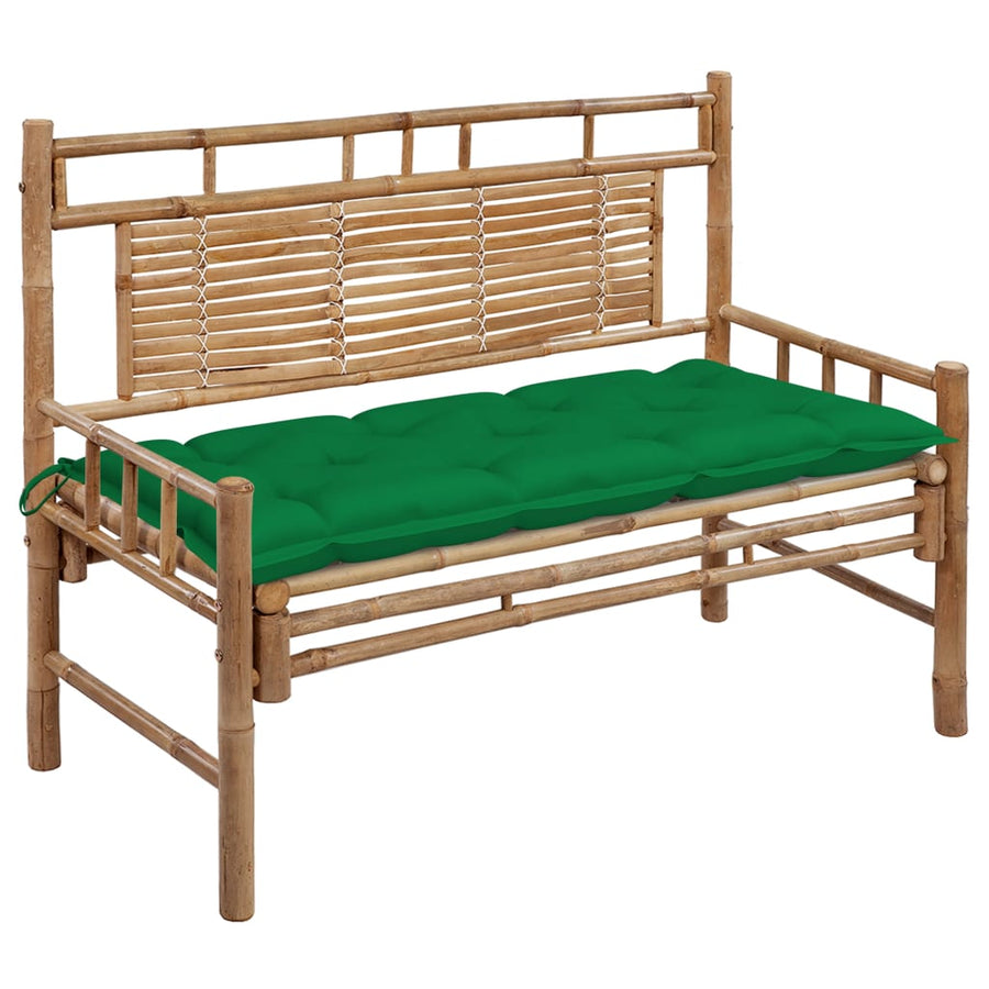 Tuinbank Met Kussen 20 Cm Bamboe 120 x 50 x 7 cm Groen