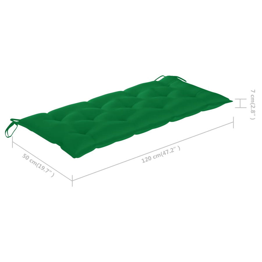Tuinbank Met Kussen 20 Cm Bamboe 120 x 50 x 7 cm Groen