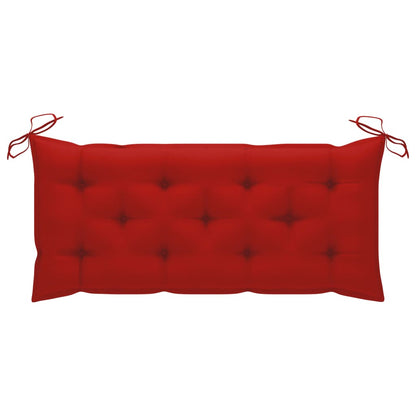 Tuinbank Met Kussen 20 Cm Bamboe 120 x 50 x 7 cm Rood