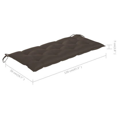 Tuinbank Met Kussen 120 Cm Bamboe Taupe 120 x 50 x 7 cm