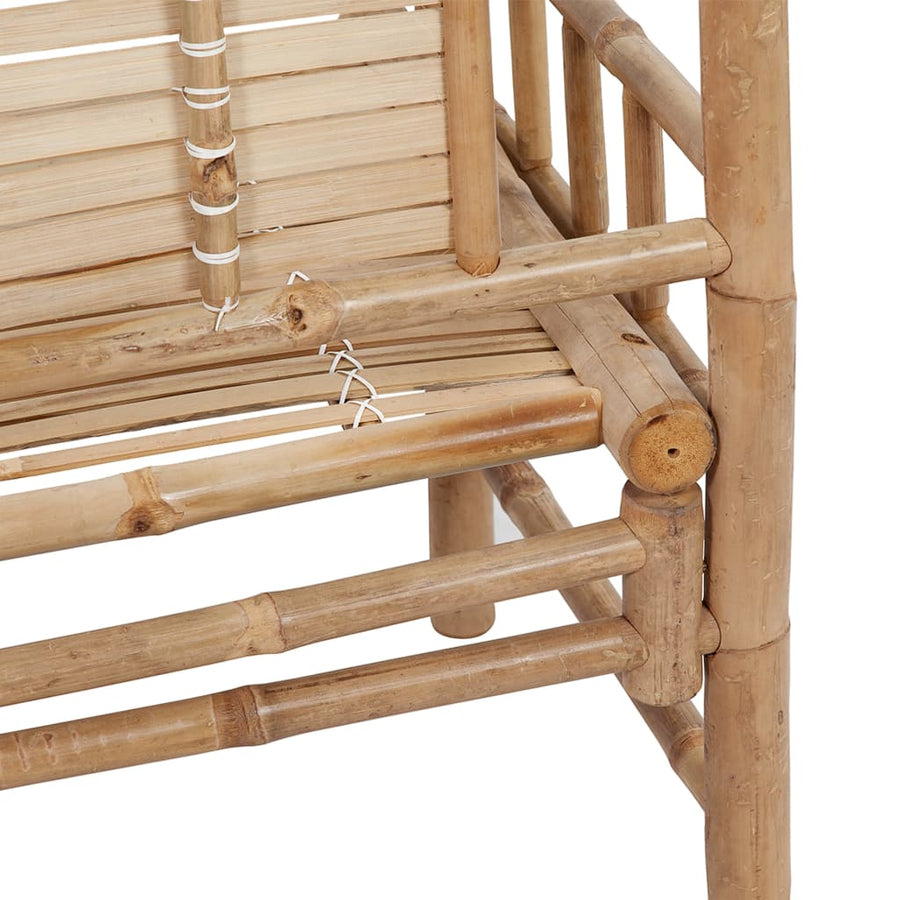 Tuinbank Met Kussen 120 Cm Bamboe Taupe 120 x 50 x 7 cm