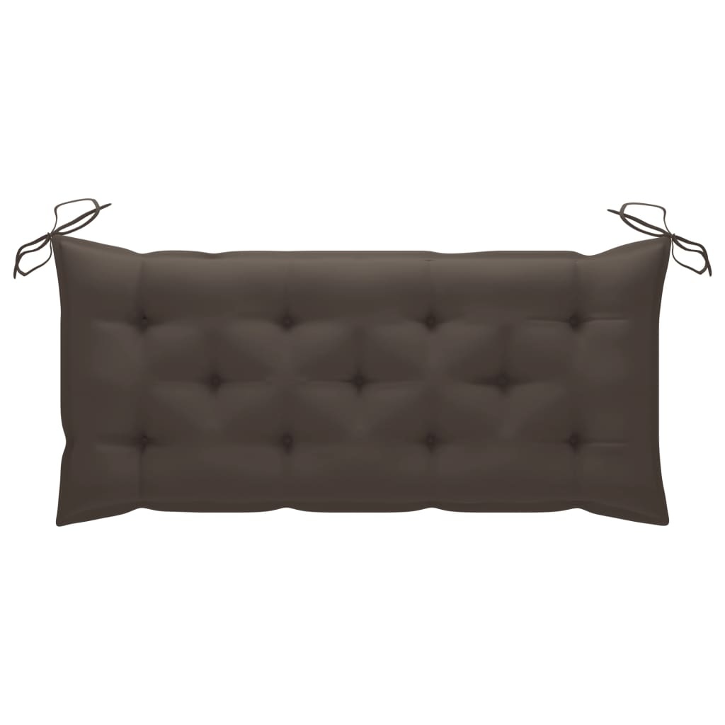 Tuinbank Met Kussen 120 Cm Bamboe Taupe 120 x 50 x 7 cm