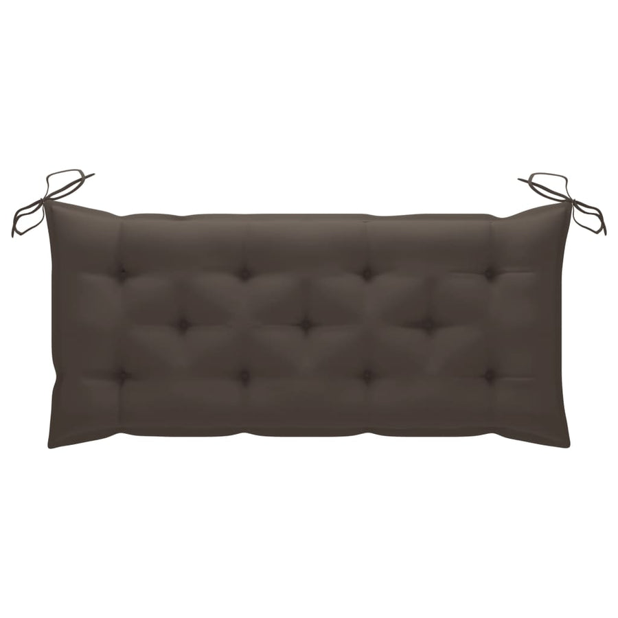 Tuinbank Met Kussen 120 Cm Bamboe Taupe 120 x 50 x 7 cm