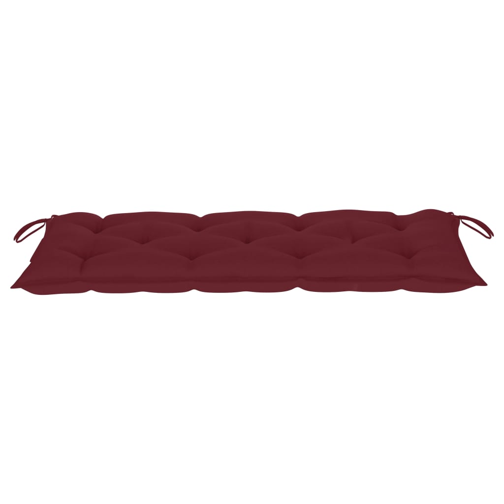 Tuinbank Met Kussen 20 Cm Bamboe 120 x 50 x 7 cm Wijnrood
