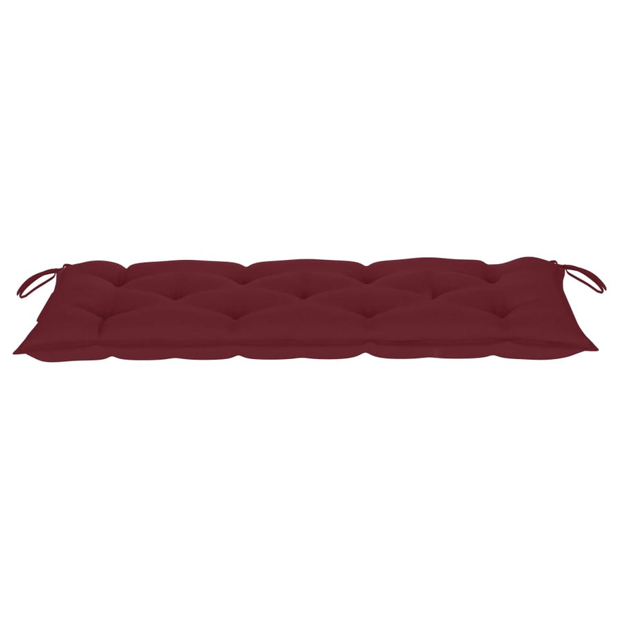 Tuinbank Met Kussen 20 Cm Bamboe 120 x 50 x 7 cm Wijnrood
