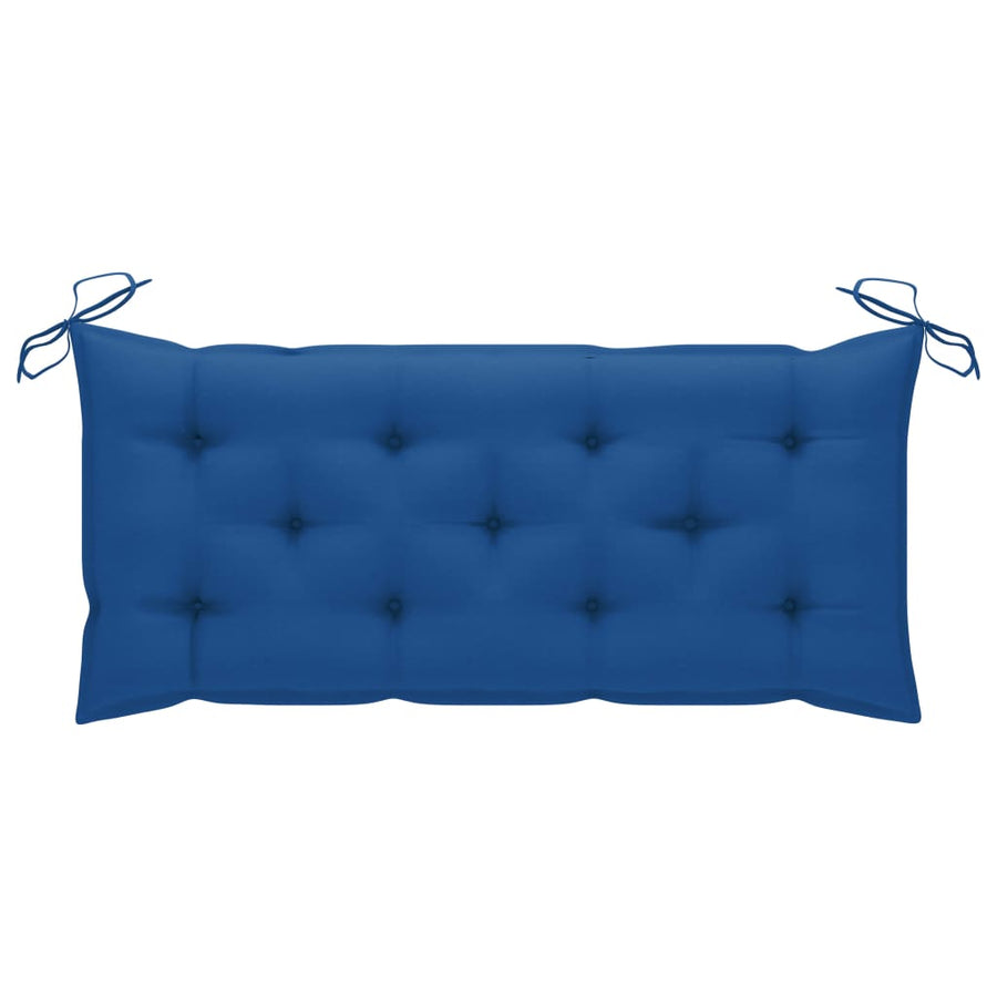 Tuinbank Met Kussen 20 Cm Bamboe 120 x 50 x 7 cm Blauw