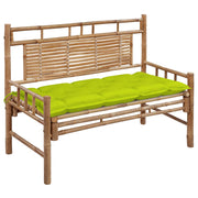 Tuinbank 120 cm bamboe met kussen