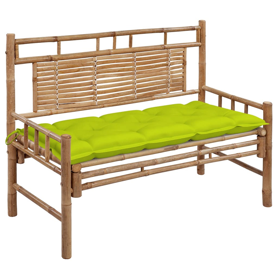 Tuinbank Met Kussen 20 Cm Bamboe 120 x 50 x 7 cm Heldergroen